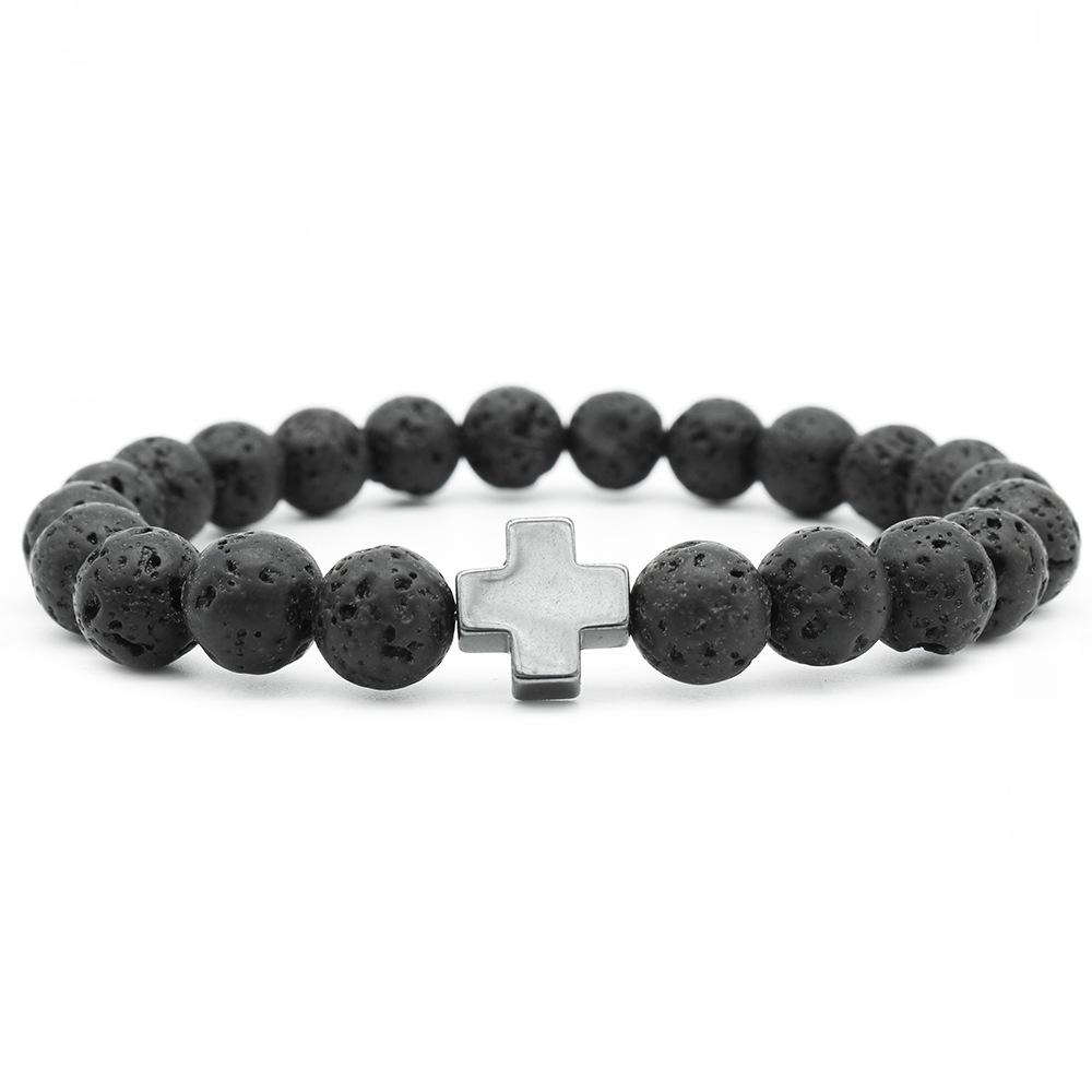 Multi-Color Volcanic Stone Bracelet Jewelry чёрный