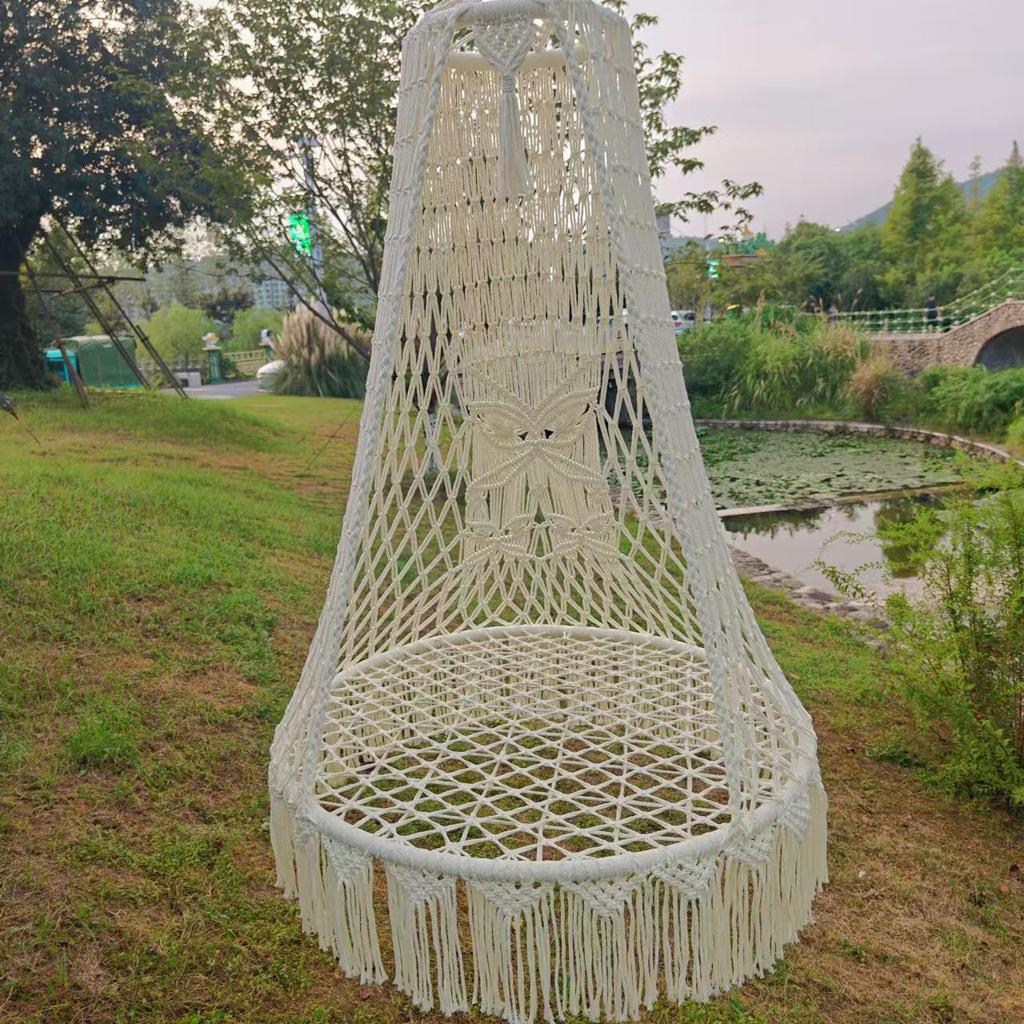 Bohemian Hand-Woven Indoor Hanging Chair Swing for Living Room Balcony Adult Hammock