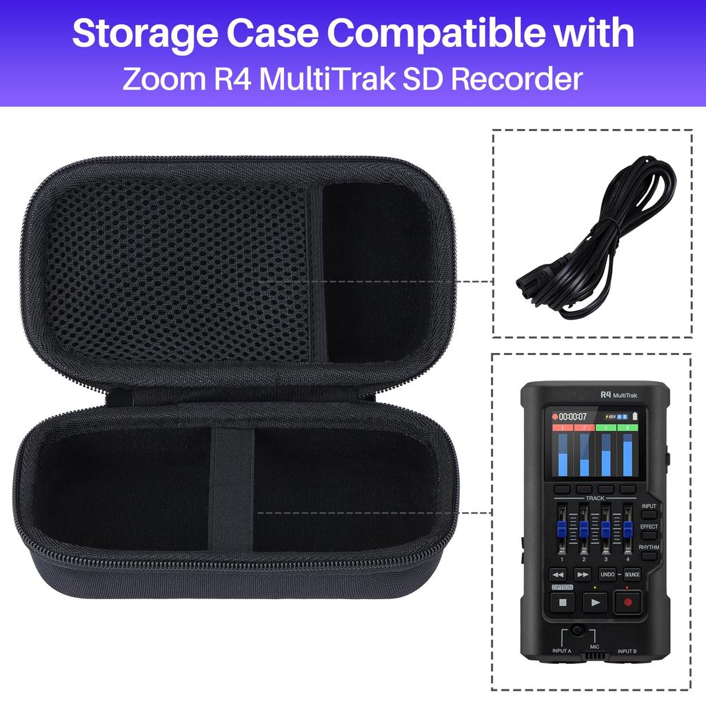 Zoom R4 MultiTrak 32bit Float Portable Recorder Compatible with Lebakort Storage Case Multi-Track
