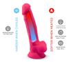 Silexd - Realistic Dildo with Veins, Glans and Testicles, Pink 17.5cm