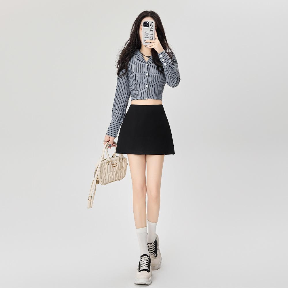 

Костюмная юбка женская летняя короткая юбка юбка с высокой талией юбка-бедра юбка юбка юбка юбка XL чёрный