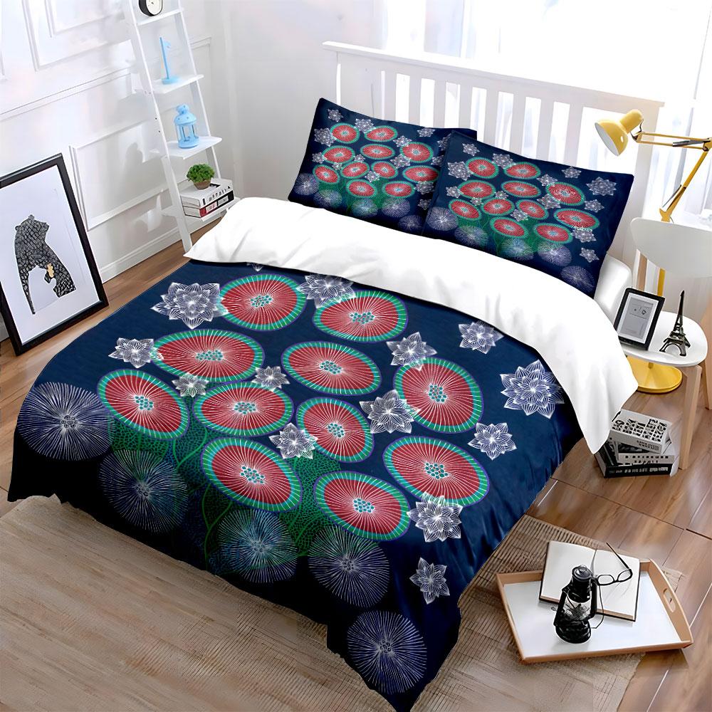Radiant Blooms Under Starlight. Bedding Sets Duvet Covers Pillowcases(1* Duvet Cover 2* Pillowcases Without Duvet Insert)