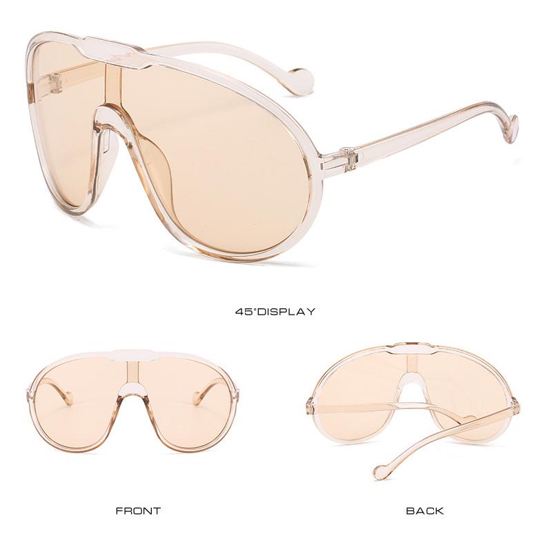 Fashion Vintage One Piece Sunglasses For Women Men Yellow Oversized Sun Glasses Female Shades UV400 Eyeglasses