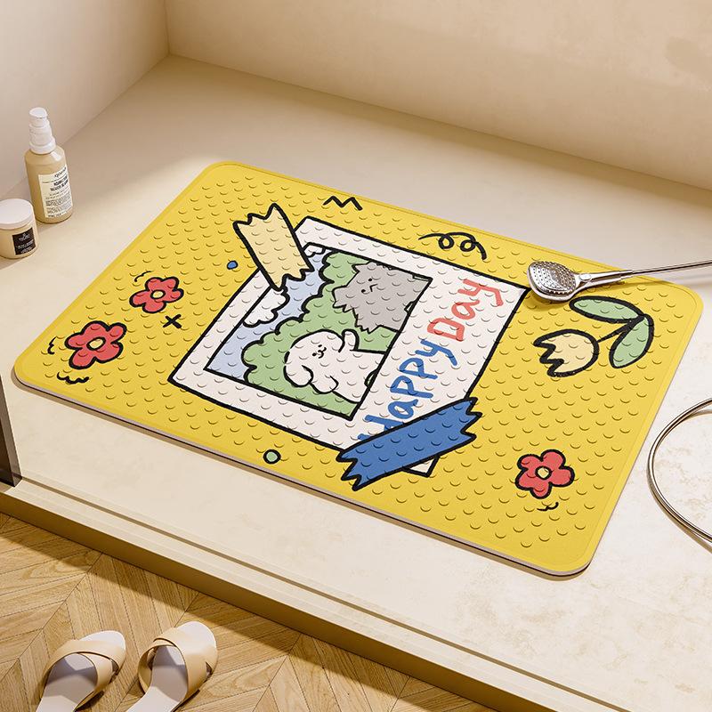 Fun Cartoon Bathing Anti-slip Suction Cup Floor Mat for Children Elderly Pregnant Women  Bathroom  Bathing Anti-slip Suction Cup