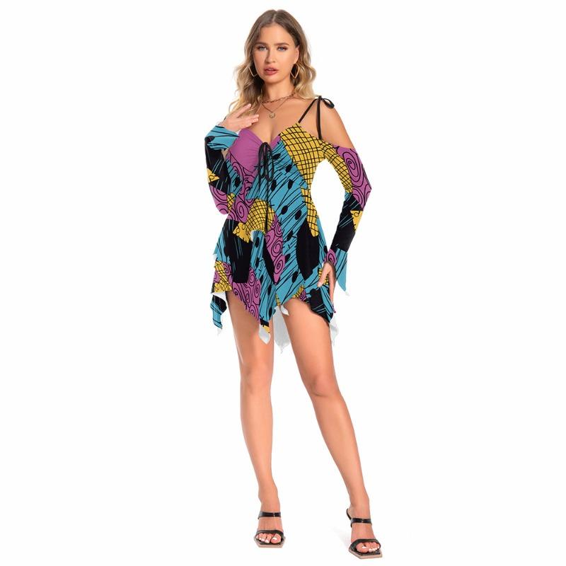 Long Sleeve Sexy Dress Autumn Christmas Eve Halloween Sally Play Dress