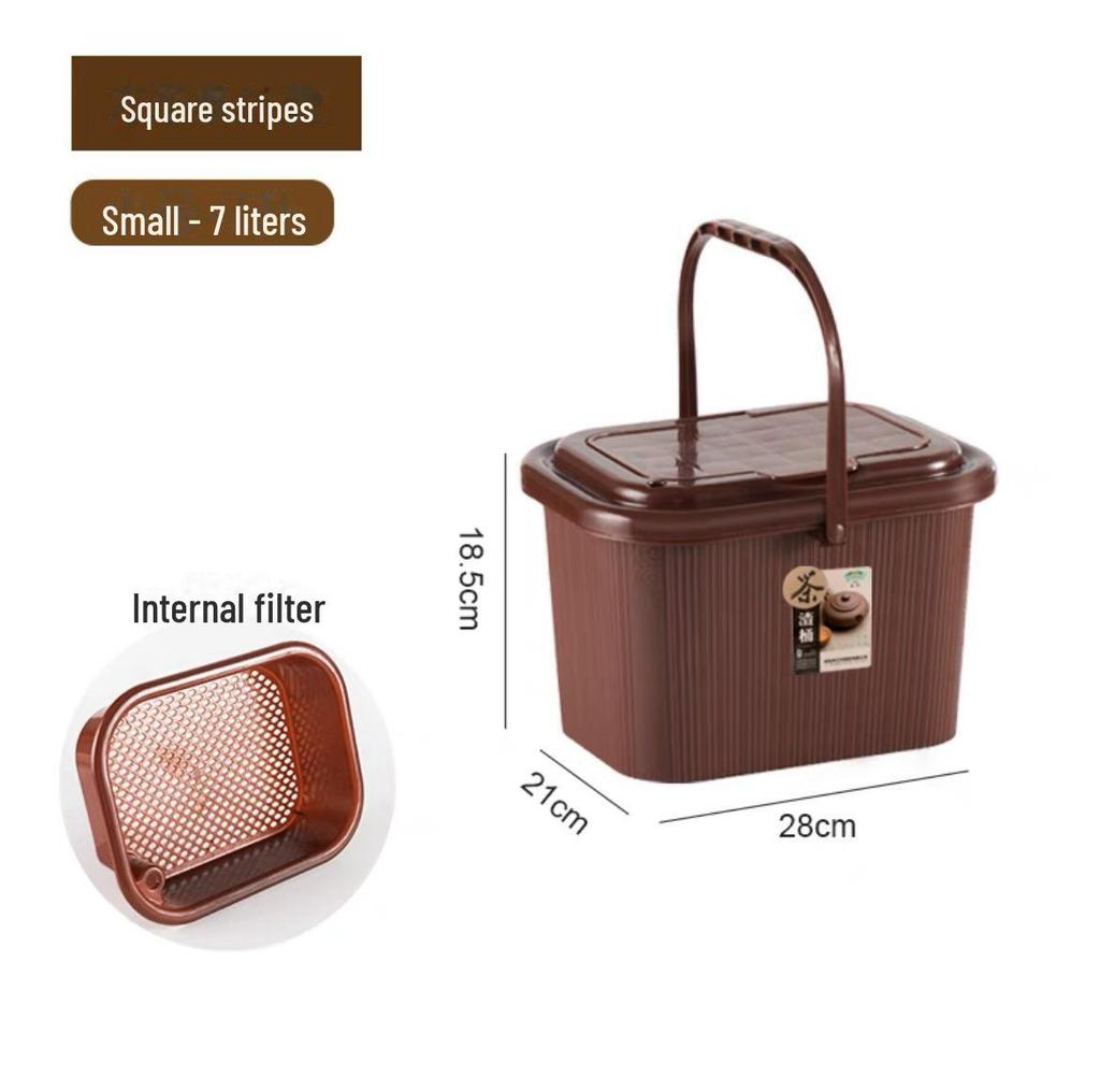 Kung Fu Tea Set Accessory: Tea Dregs Drainage Bucket and Tea Tray Waste Container for Tea Ceremony