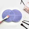 Portable Efficient Makeup Brush Cleaning Mat with Suction Cups, Low-Allergen Double-Sided Round Pad, Reusable Brush Cleaner Pad