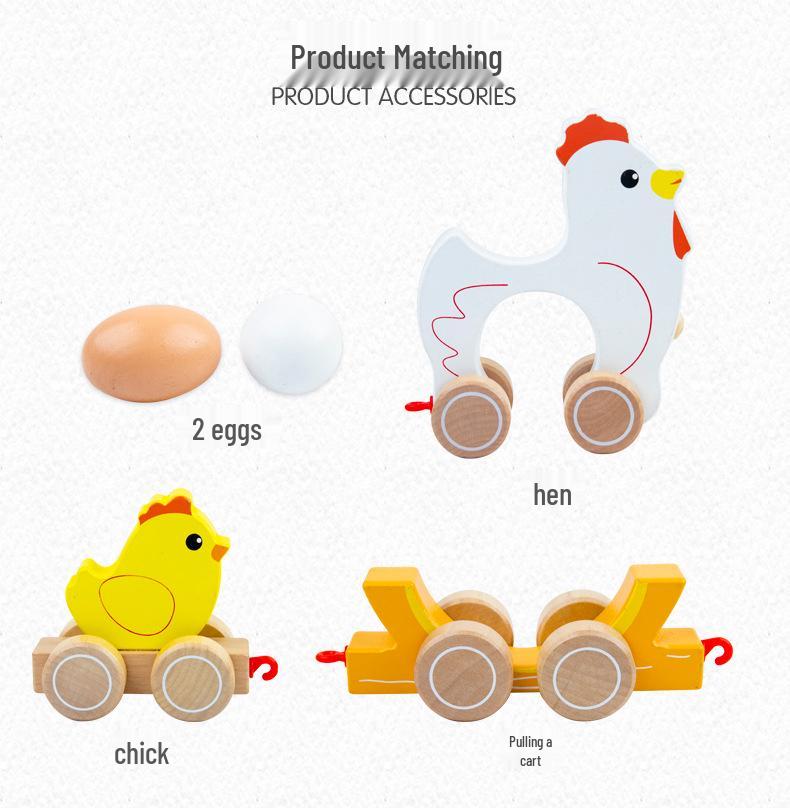 Wooden Pull-Along Chick Toy: Baby Walker for Early Education and Crawling Training