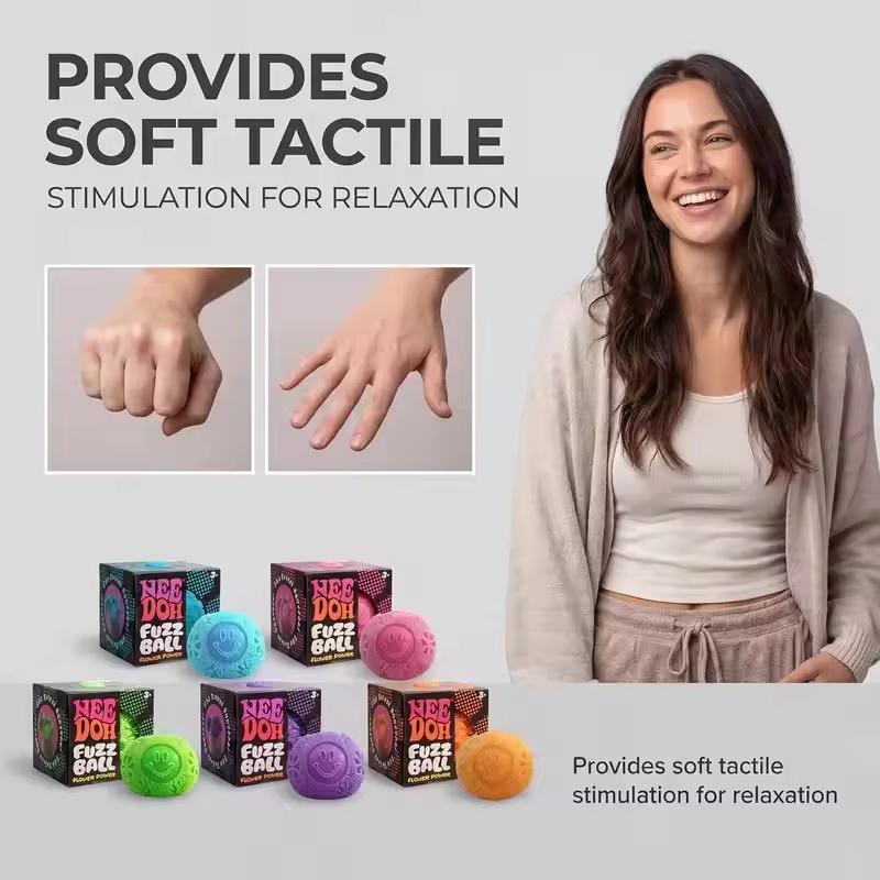 Ny Nee Doh Fuzz Bold Klemmelegetøj Blød Plysset Blomsterkraft Bærbar Stressaflastning Lindrer Angst Fidget Squishy Legetøj Dekoration Gave