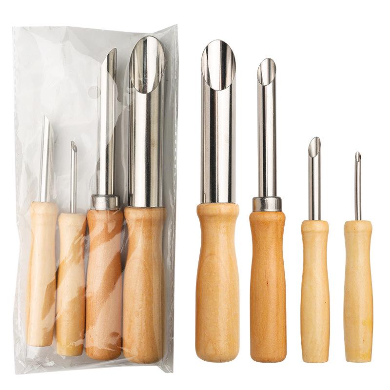 4-Piece Round Hole Punch Clay Sculpting Tool Set