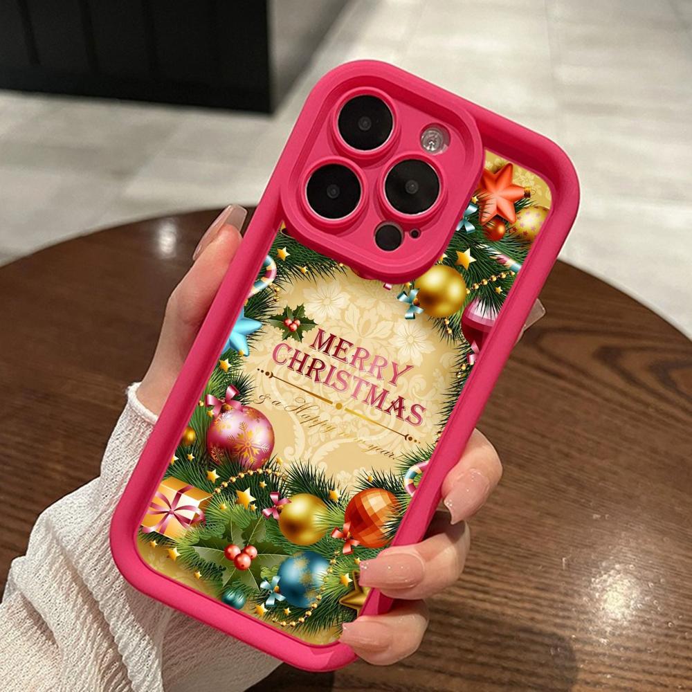 

Чехлы для телефонов Ae106 Happy New Year art Merry Christmas для iPhone 16 14 13 11 Pro Max 15 7 8 6s Plus 12 mini XR XS Max Angel Eye Ladder Protective Cover for iPhone 16 Pro Max