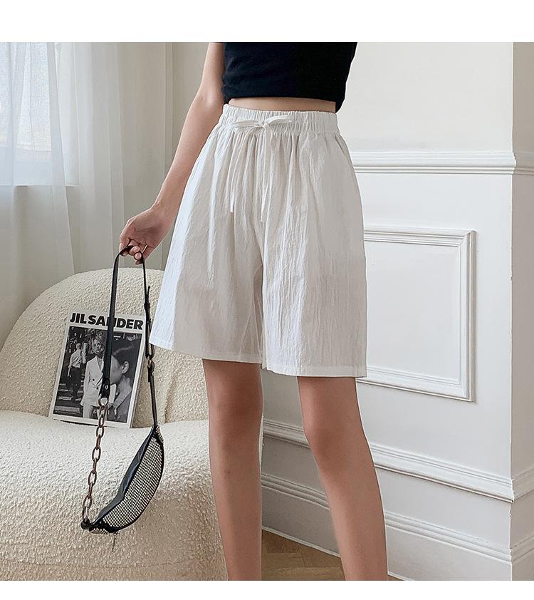 Cotton And Linen Five Trousers Female Summer Breathable Trousers Casual Wide-legged Trousers Loose Large Size