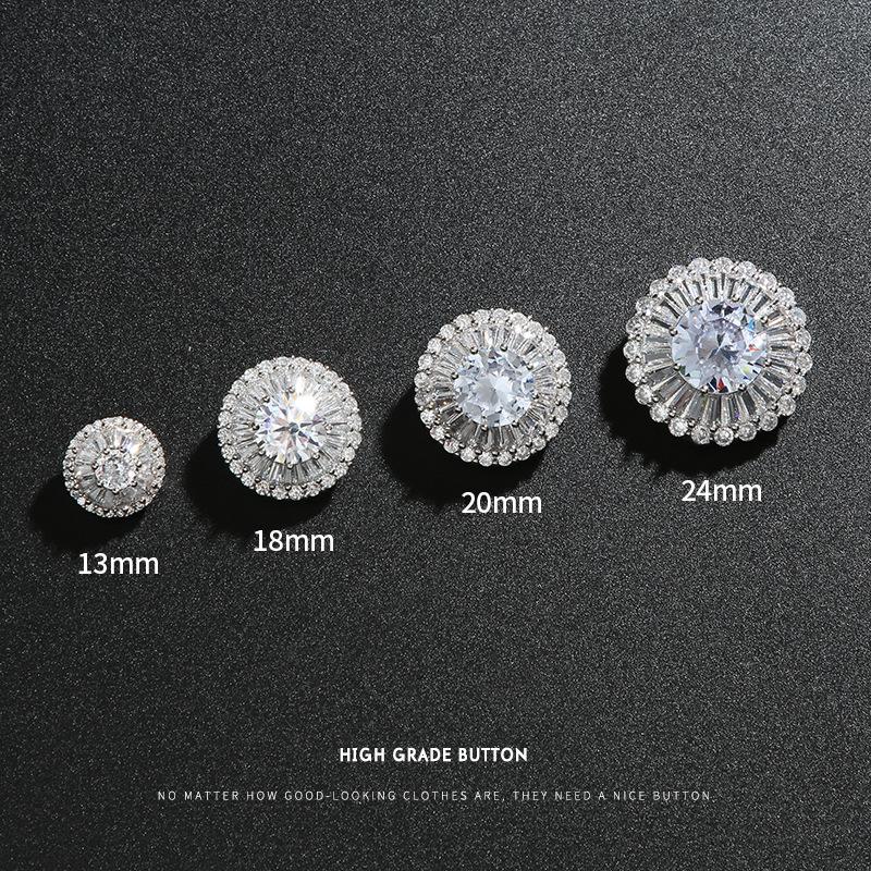 Premium Zircon Button Crystal Diamond Coat Fashion Decoration Exquisite Buttons Rhinestone Diamond High-End Clothes Buttons