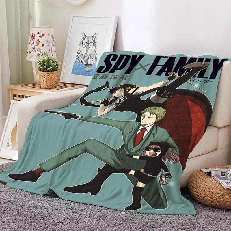 3D Print Anime Spy Family Blanket Soft Sofa Cover Throw Anya Blanket Fleece Tapestry Warm Bed Blankets for Bedroom Couch
