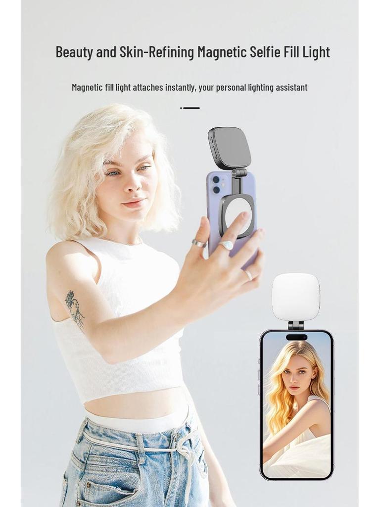 F662 Ultra-Thin Magnetic Selfie Light: Portable Beauty Fill Light for Mobile Phones