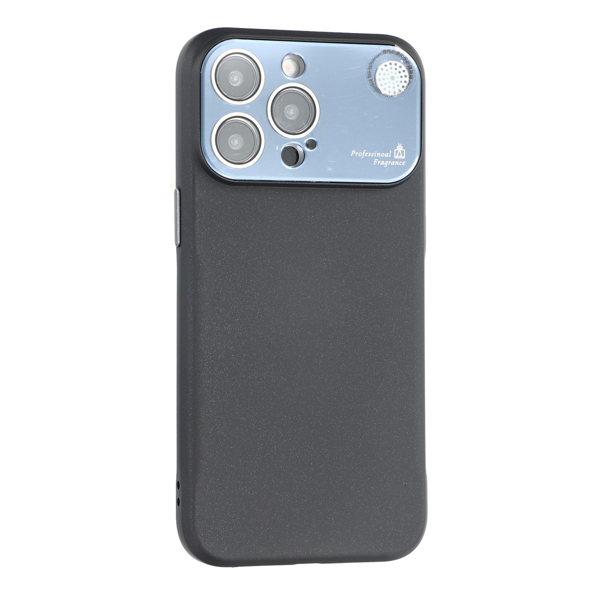 

For iPhone 14 Pro Case Large Camera Window Liquid Silicone Aromatherapy Phone Cover Black