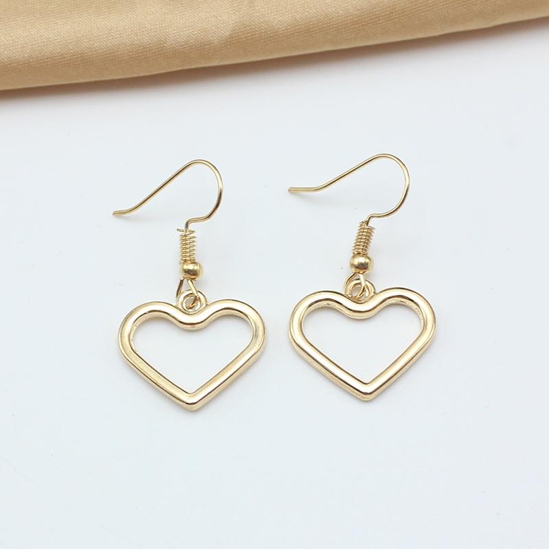 

New Hollow Heart Drop Earrings for Women Sweet Handmade Minimalist Gold Color Geometric Zircon Boucles d oreilles Birthday Gift