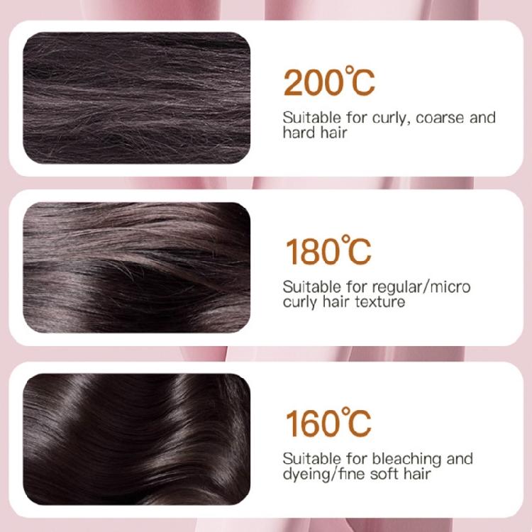 Not Scalding Hair Straightener Brush with 3 Temp Option 30 Second Quick Styling Battery Operated for Daily Use Gift
