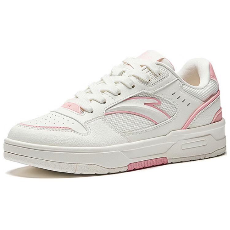 Anta Lieyan1.0 Breathable Lightweight Height Increasing Low top Skateboard Shoes Women's White Pink Sneakers 122528091-5