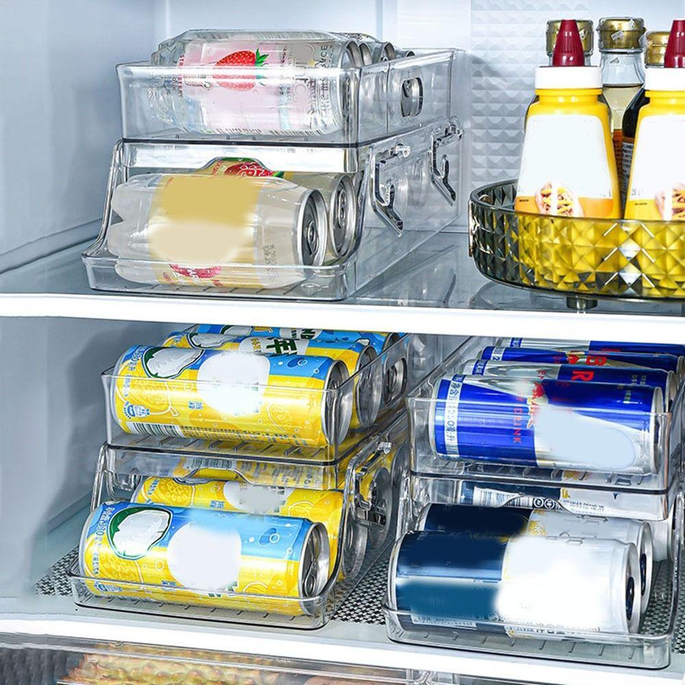 

Пластиковый 2-слойный диспенсер для напитков Прозрачный холодильник держатель для напитков для дома прозрачный