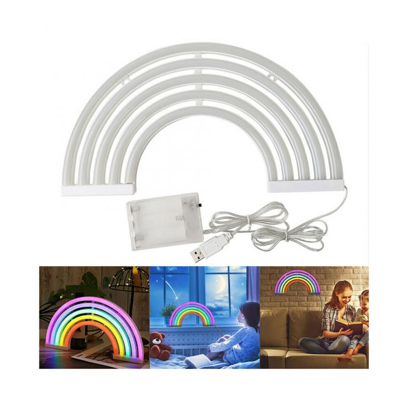 Colorful Rainbow sign LED Night Light Wall Lamp For Kids Room Decor Lights 30*16cm