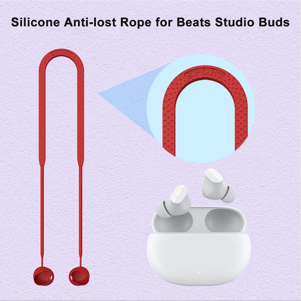 Earphone Strap for for Beats Studio Buds Anti Lost Strap Silicone Rope for Bluetooth-Compatible Earphones Silicone Lanyard