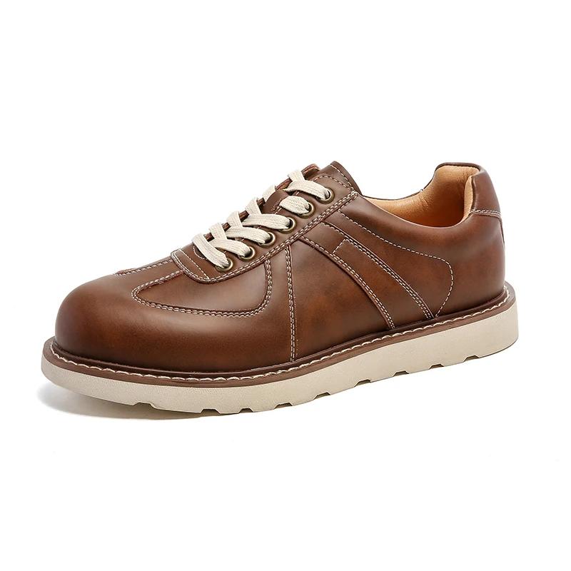 Men Genuine Leather Shoes British Style Casual Shoes Breathable Lightweight Thick Bottom Outdoor Driving Shoes Men Business Shoe