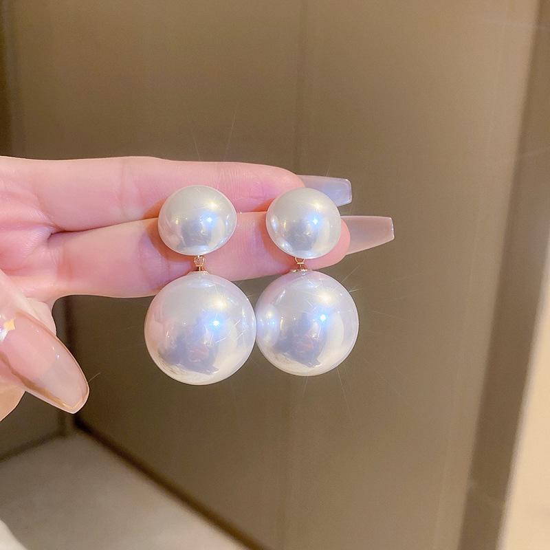 Boucles d'oreilles à pampilles rétro françaises, boucles d'oreilles à la mode et élégantes, boucles d'oreilles baroques en pierre naturelle de couleur eau douce