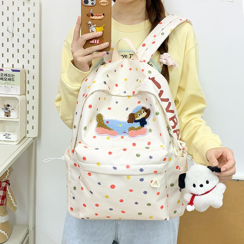 New High-value Schoolbag Ins Niche Female Junior High School Student Cute Puppy Computer Backpack Female Travel Backpack