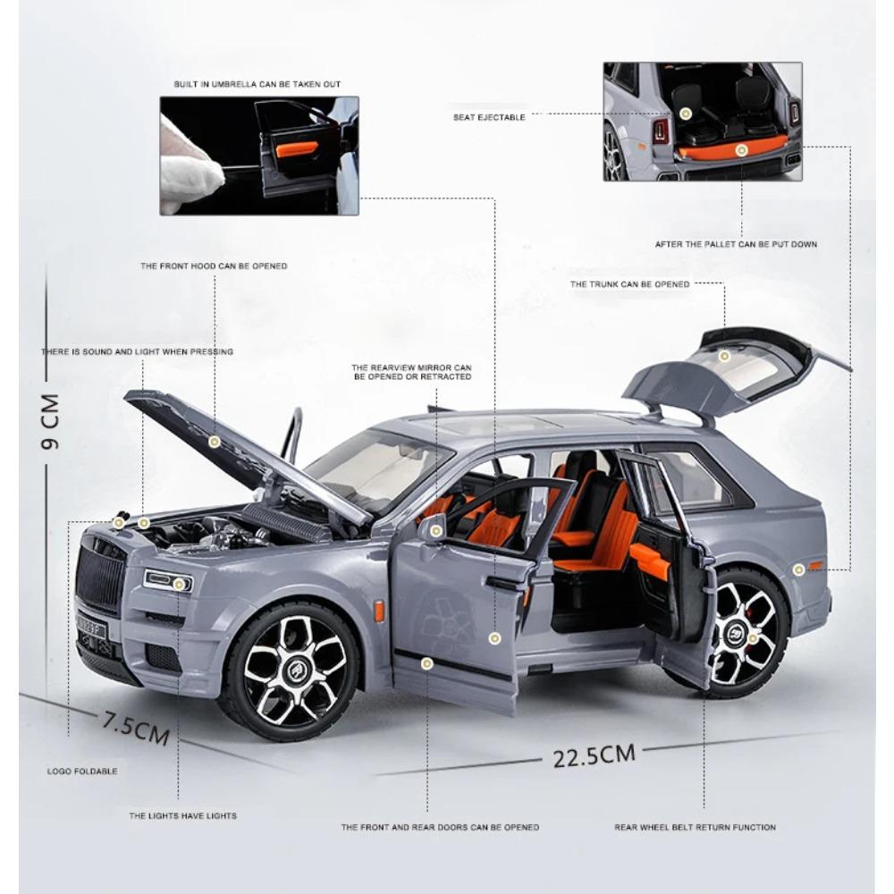 1/20 Rolls Royce Cullinan SUV Alloy Car Model Sound and Light Simulation Car Decoration Collection Child Toy Gift
