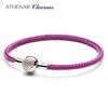 ATHENAIE Colorful Wire Charms Bracelet with 925 Silver CZ Love Heart Clasp for Women Fit Charm Beads DIY Gift