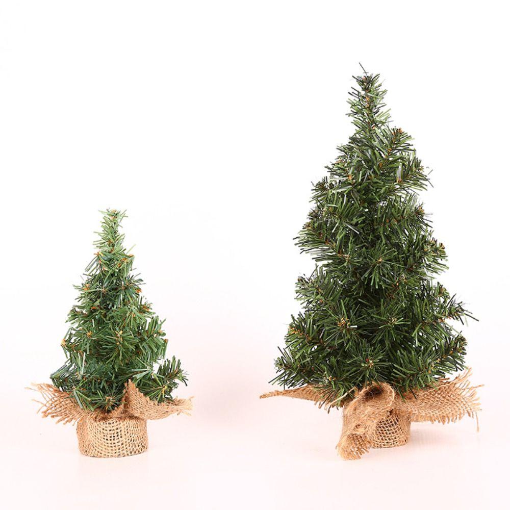 High Quality Cloth PVC Mini Christmas Tree Handcraft DIY Mini Xmas Tree 20/30/40CM Artificial Plants New Year Gift