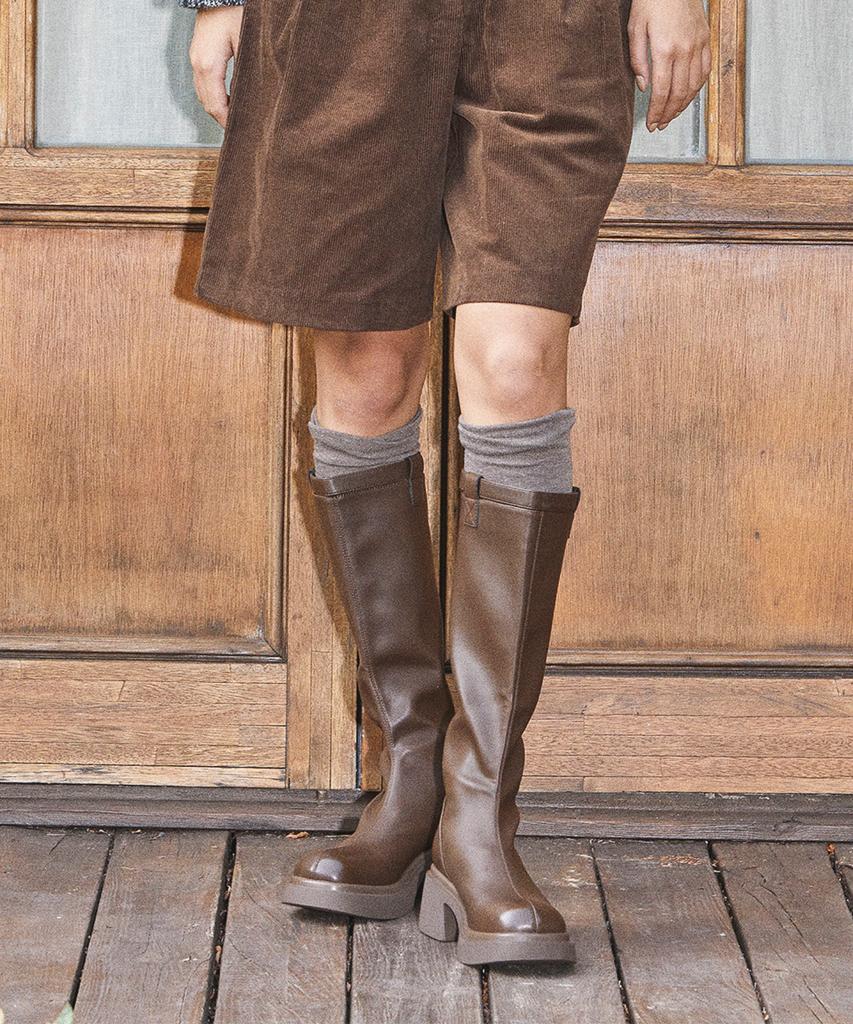 Spur Coline Minimal Platform Long Boots 5.5Cm -Ua9063 (2Color)