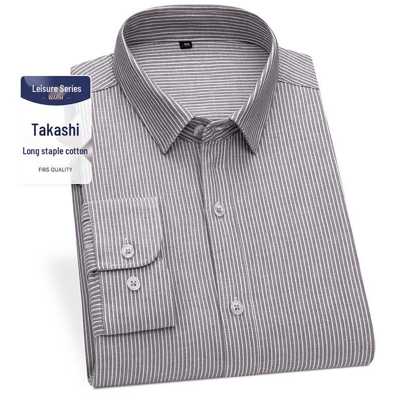 

Shanshan Men s 100-Count Pure Cotton Striped Business Casual Shirt 185/100A(42)