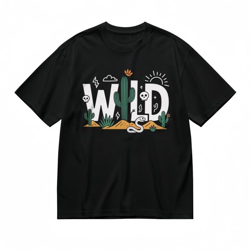 

Women s Trend Breathable Classic T-Shirt Cactus Snake Wilderness Art Tee Summer L