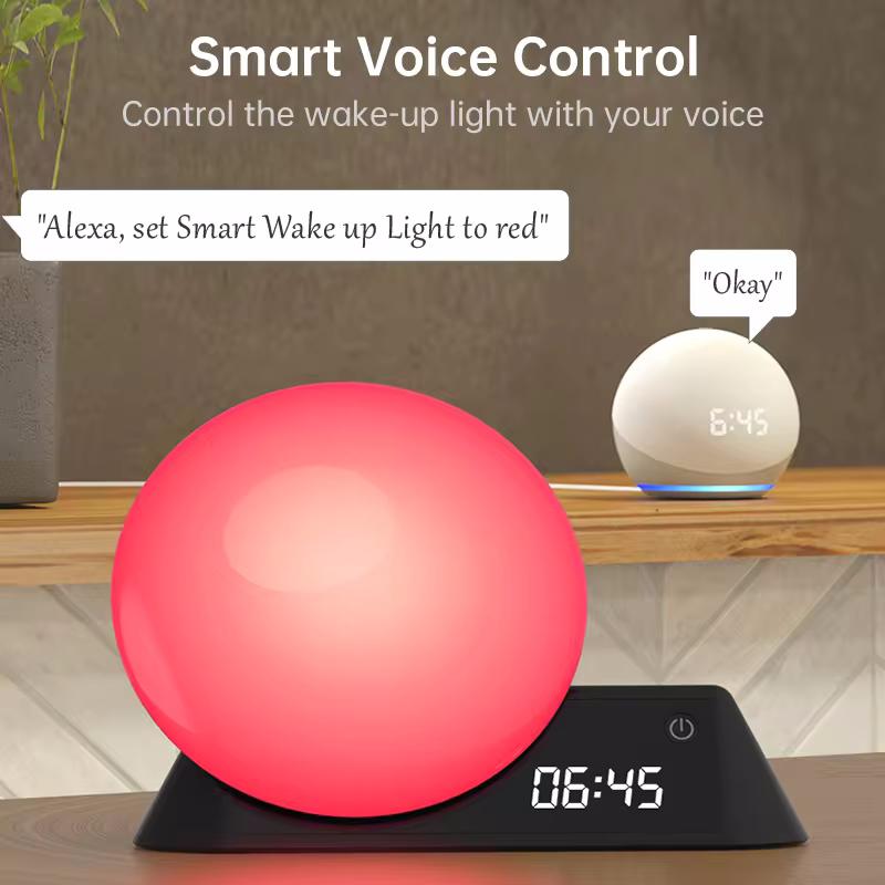 Special Price Smart White Noise Led Night Light Desk Alarm Clock Wake up Lamp for Home Room Decoration