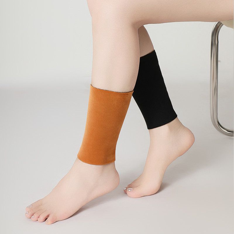 

Sleeve Heattech Men and Women Fall and Winter Ankle and Wrist Guard Thickened Foot Protection Neck Sleep Cold Protection Leg Protection Calf Socks [20cm Straight Style] Black L