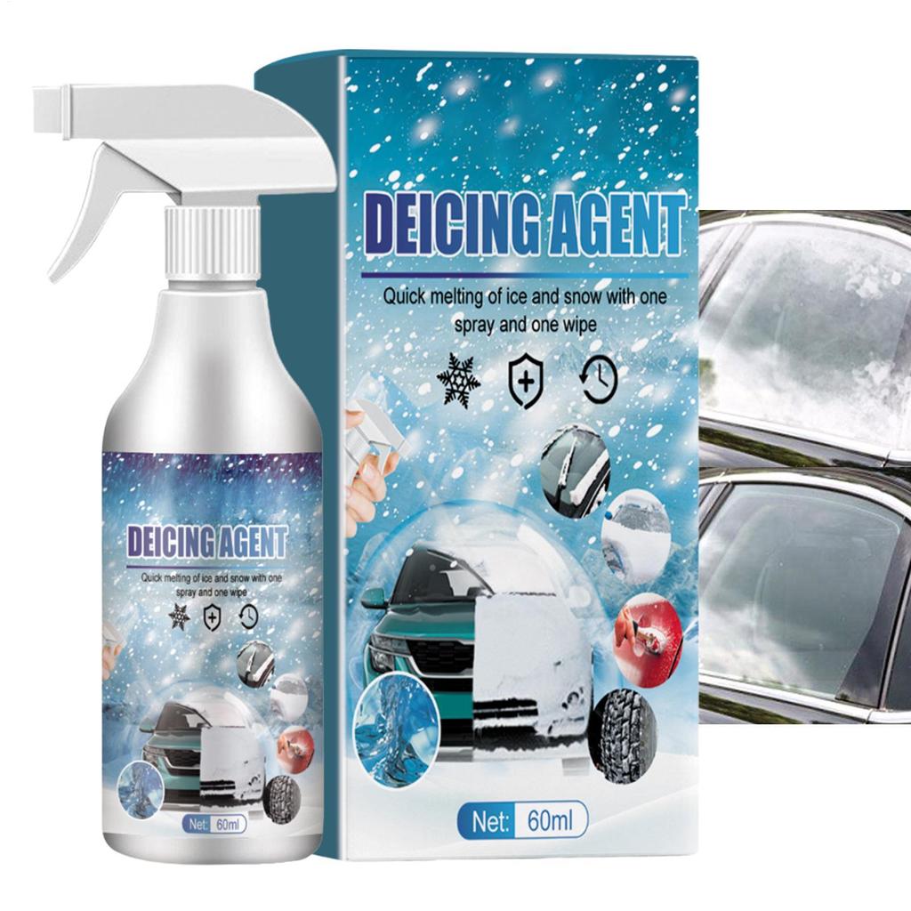 Deicer for Car Windshield 60ml Auto Ice Remover Vehicle Snow Melting Liquid for Trucks RVs SUVs Sedans Drivers Adventure Seekers