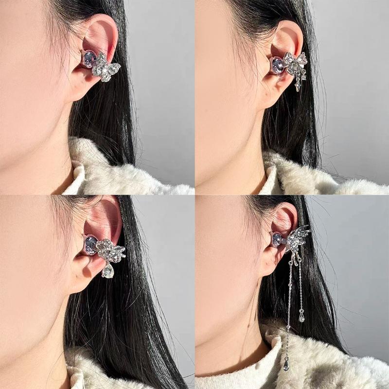 1Pair Personalized Earphone Bling Ear Clip Accessories Star Butterfly Earphone Buckle Versatile Adornment
