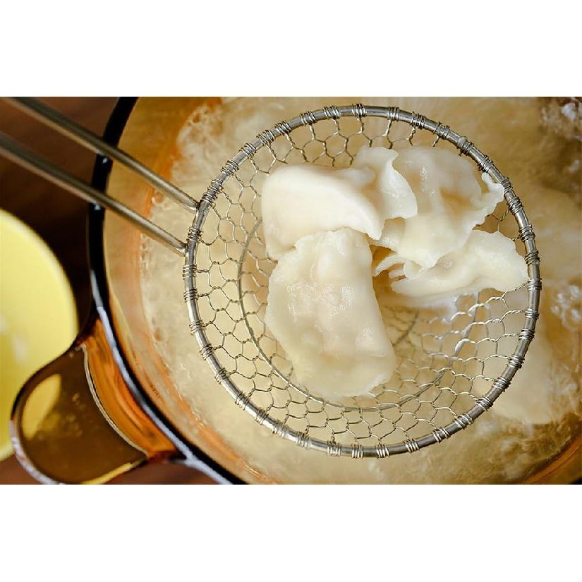 Stainless Steel Asian Spider Strainer Professional Kitchen Wire Skimmer with Spiral Mesh Basket Tools (Dia 5inch)