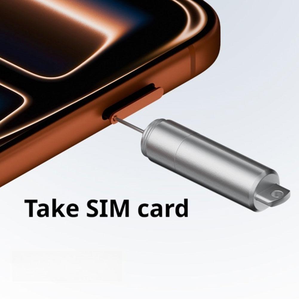 Multifunkční sada nástrojů pro vyjmutí SIM karty, Mini jehla na otevření přihrádky na SIM kartu v kombinaci s čisticím štětcovým perem pro iPhone Airpods
