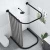 No-Drill Curved U-Shaped Shower Curtain Set