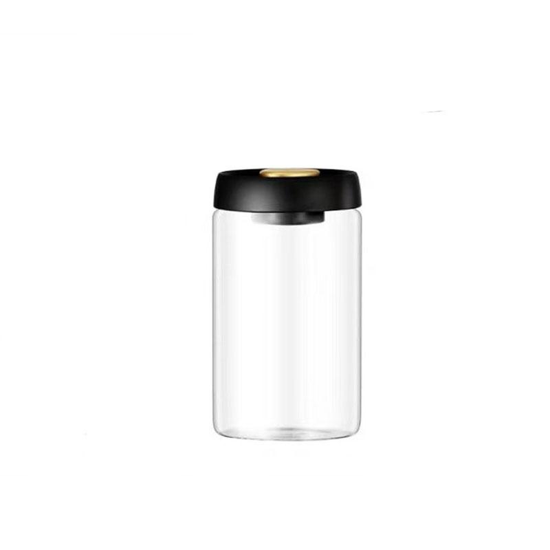 1PC/Coffee Bean Storage Container, Vacuum Glass Jar with Airtight Lid,Borosilicate Glass Coffee Canister Container for Coffee Be