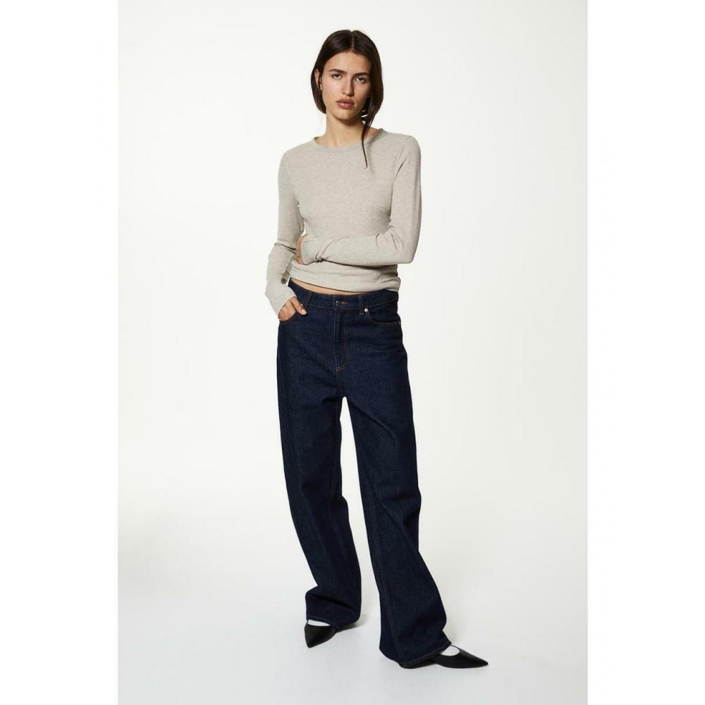 

H&M Топ Ribbed Modal Blend Бежевый Меланж 0999727039