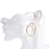 K18 Gold Hoop Earrings 40mm 2mm Width 1 Pair [Speranza] Women's