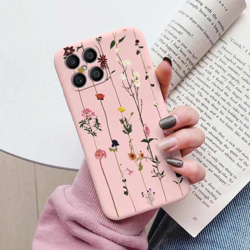 Flowers Funda For Honor X8 Capa HonorX8 X6 X 8 Phone Case Soft Silicone Cute Cat Bear Back Cover For Honor X 6 Bumper Cartoon
