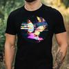 T-Shirt Herren Schmetterling Glitch Motiv Baumwolle Größe XS bis 5XL