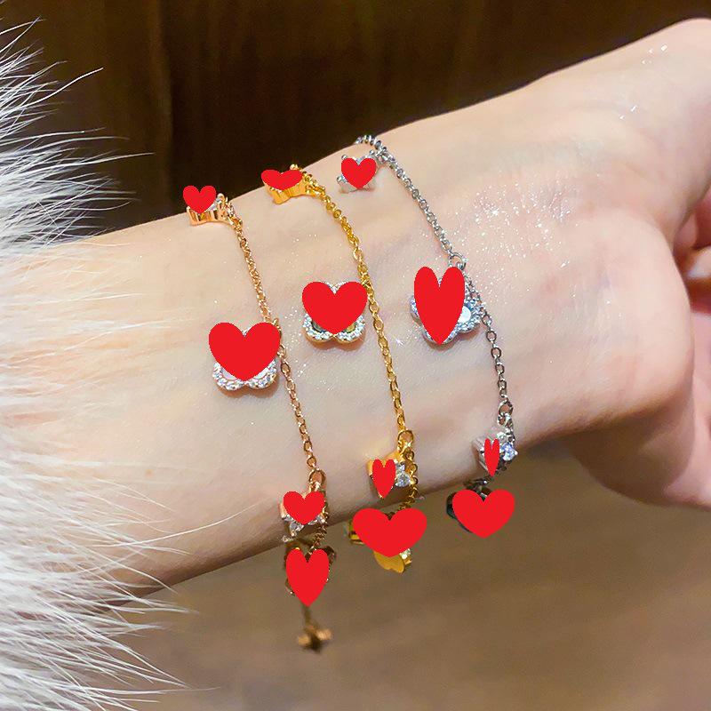Zircon Flower Rhombus Bracelet: Elegant Light Luxury Hand Jewelry for Women