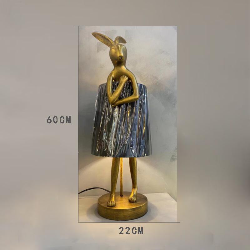 Nordic Minimalist Rabbit Table Lamp: Modern Bedroom/Bedside Resin Design