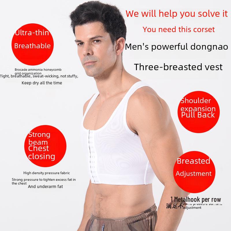 Men's Body Shaping Undershirt: Chest Flattening & Posture Support